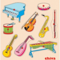 Müzik Aletleri Ahşap Puzzle